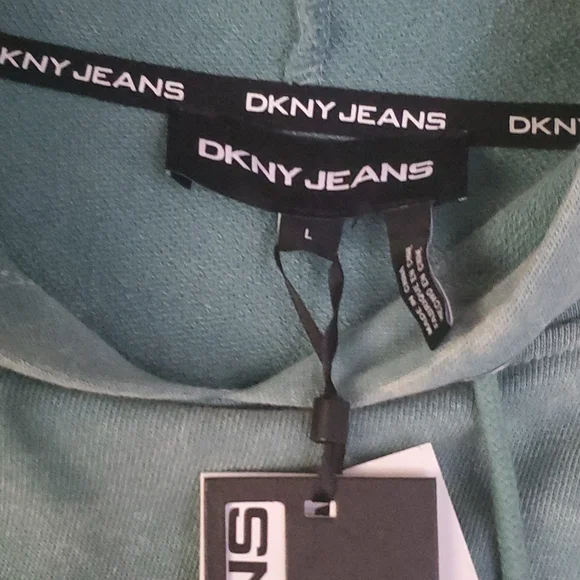 DKNY JEANS SWEATSHIRT SZE LARGE FADED GREEN - Picture 4 of 6